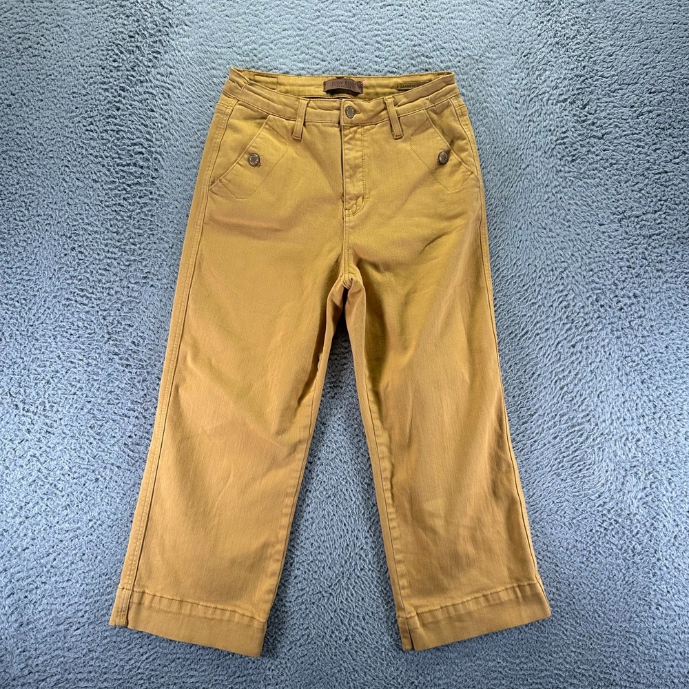 Judy Blue Pant Womens 9 Yellow‎ Cotton Khakis Straight Workwear Utility Stretch